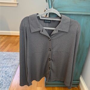 Newport Gray Button-Down Shirt for Women